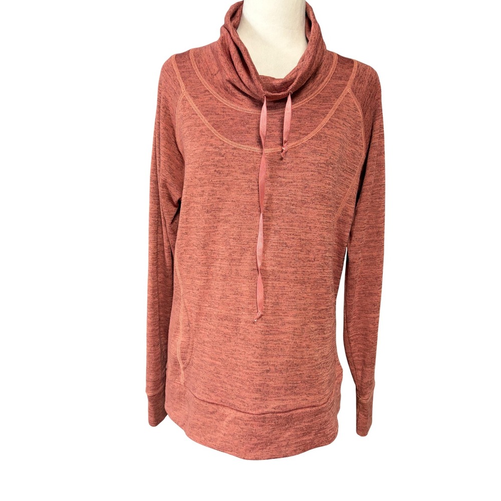 Kuhl Sweatshirt Womens L Red Cowl Neck Lightweight Pullover Stretch Pockets 4186